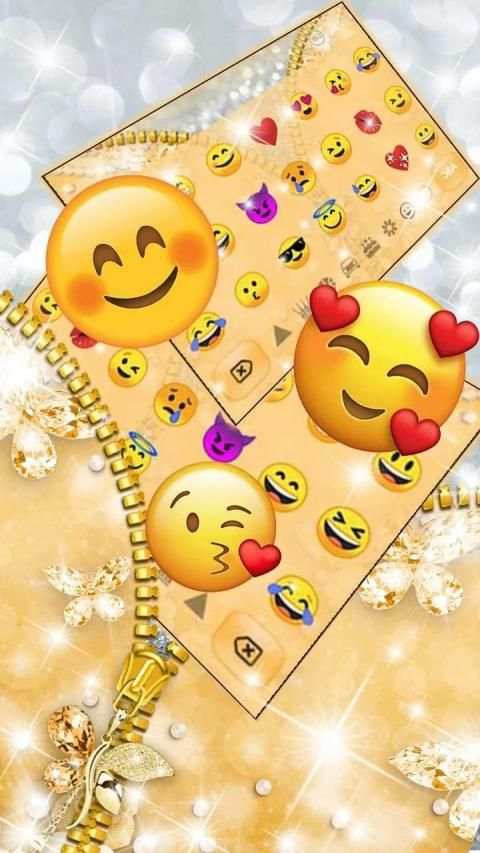 Glossy Golden Zipper Keyboard Theme स्क्रीनशॉट 1