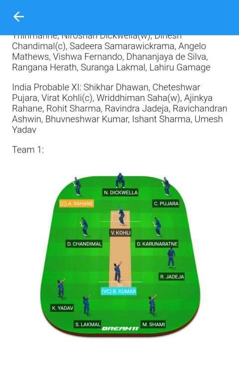 Dream11 Players screenshot 1