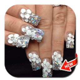 ikon 3D Acrylic Roses Stiletto Nails