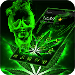 Weed Rasta Green Smoke Skull Theme आइकन