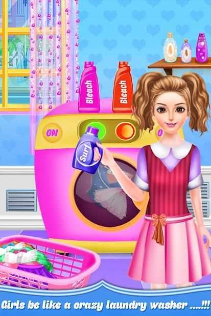 School Girls Weekend Home Washing Laundry games screenshot 7