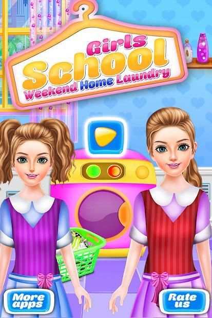 School Girls Weekend Home Washing Laundry games screenshot 8