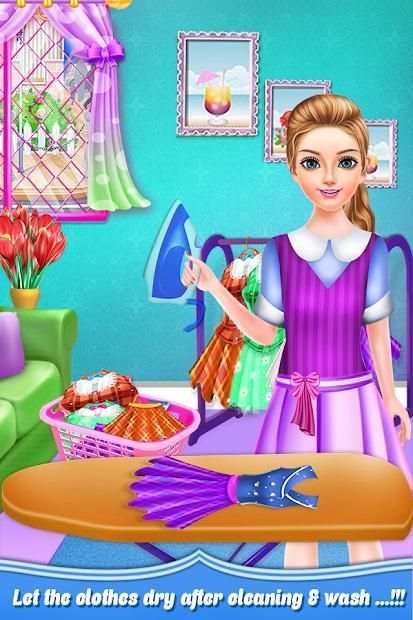 School Girls Weekend Home Washing Laundry games screenshot 6