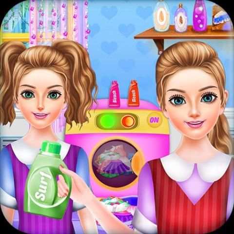 School Girls Weekend Home Washing Laundry games screenshot 1