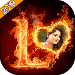 ikon Fire Text Photo Frames : Fire Photo Effects