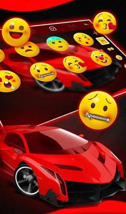 Red Racing Car Keyboard Theme screenshot 1