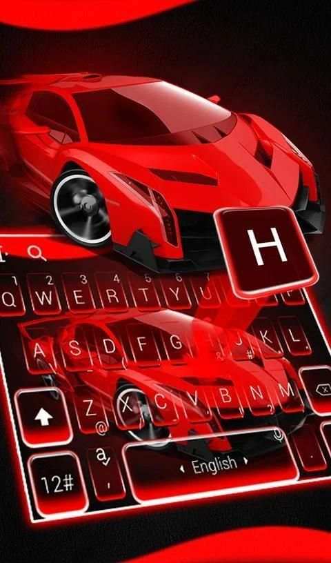Red Racing Car Keyboard Theme screenshot 3