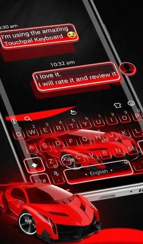 Red Racing Car Keyboard Theme screenshot 4