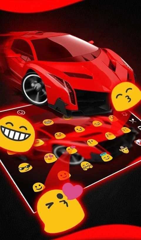 Red Racing Car Keyboard Theme screenshot 2