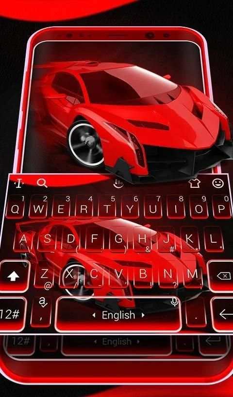 Red Racing Car Keyboard Theme screenshot 5