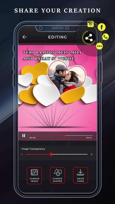 My Photo Valentine's Day lyrical video StatusMaker स्क्रीनशॉट 1