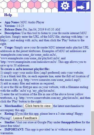 M3U Audio Player screenshot 1