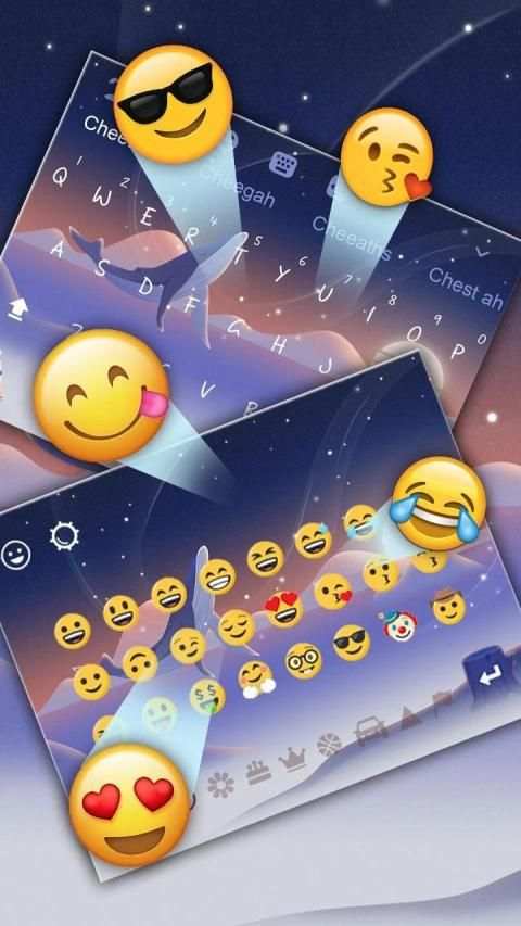 BLue Whale Keyboard Theme स्क्रीनशॉट 1