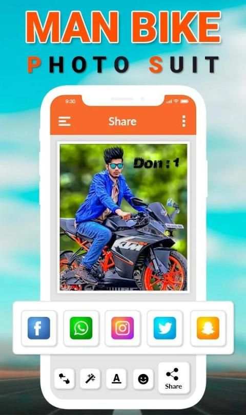 Man Bike Rider Photo Editor स्क्रीनशॉट 1