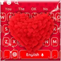 Red full love keyboard theme