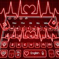 Love Neon Red Heart Keyboard Theme