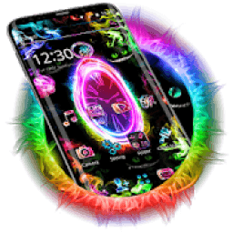 ikon Neon Pink Scary Clock Theme