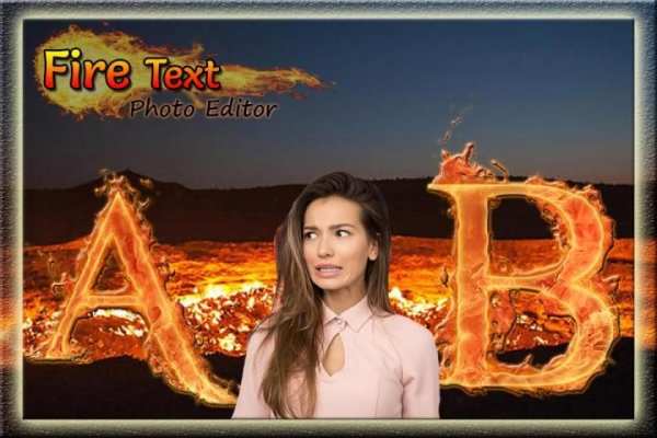 Fire Text Photo Frame : Cut Paste Editor स्क्रीनशॉट 1