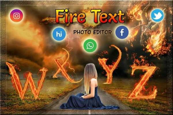 Fire Text Photo Frame : Cut Paste Editor स्क्रीनशॉट 5