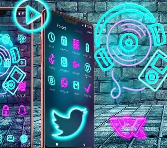 Neon Music Launcher Theme* screenshot 3