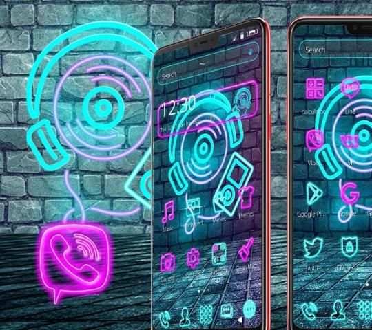 Neon Music Launcher Theme* screenshot 4