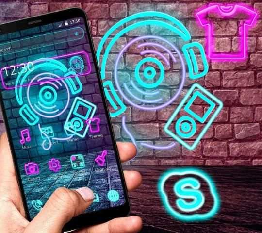 Neon Music Launcher Theme* screenshot 1