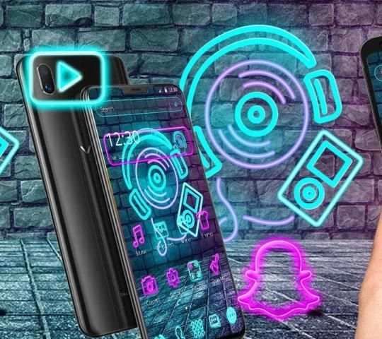 Neon Music Launcher Theme* screenshot 2