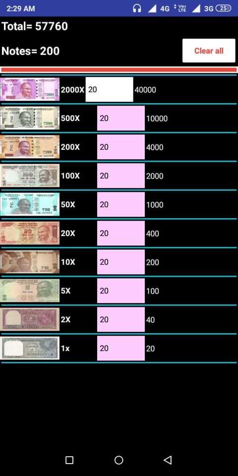 Indian Cash Calculator screenshot 1