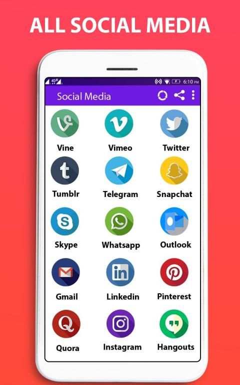 Social Media Networks & Social Networking App स्क्रीनशॉट 2