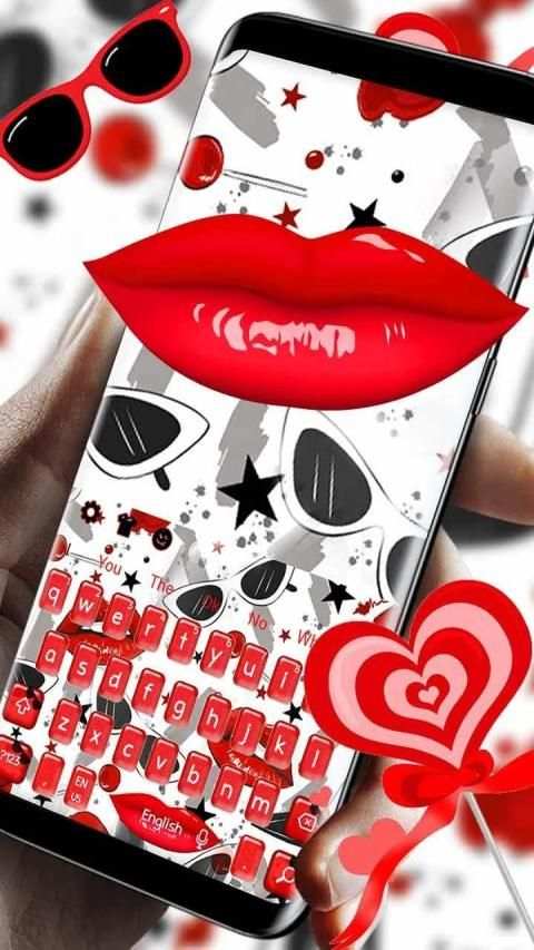 Glossy Red Lips Keyboard Theme स्क्रीनशॉट 2