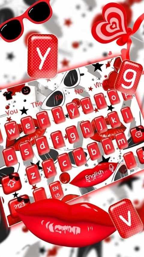 Glossy Red Lips Keyboard Theme स्क्रीनशॉट 3