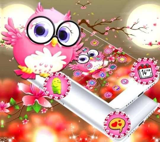 Pink Love Bird Launcher Theme* screenshot 3