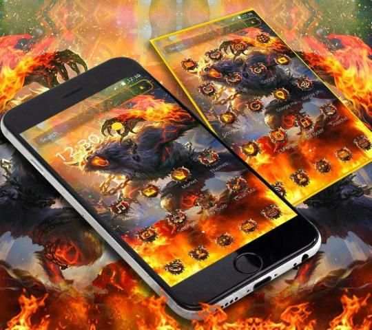 Fire Wolf Launcher Theme ** screenshot 1
