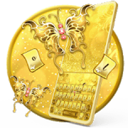 ikon Golden Glitter Butterfly Keyboard Theme