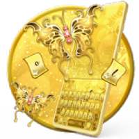 Golden Glitter Butterfly Keyboard Theme
