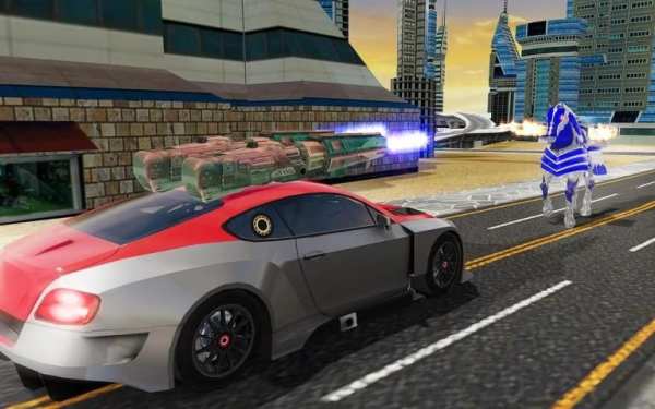 US Police Transform Robot Unicorn Horse Chase Game screenshot 1