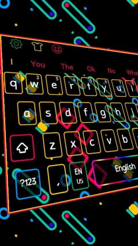 Neon Game Line Keyboard Theme screenshot 3