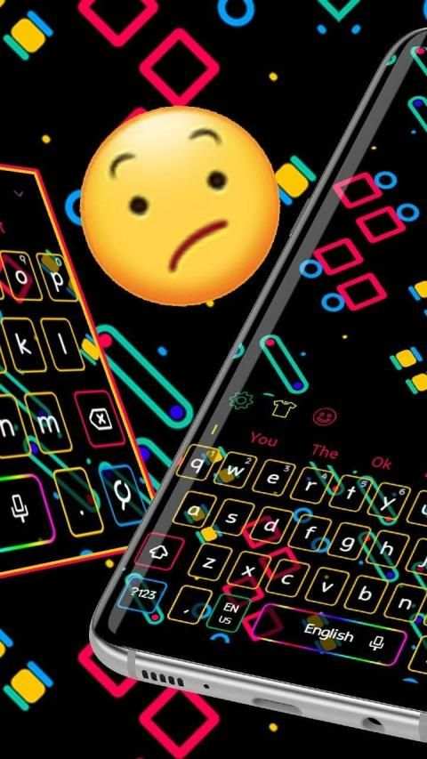 Neon Game Line Keyboard Theme screenshot 2