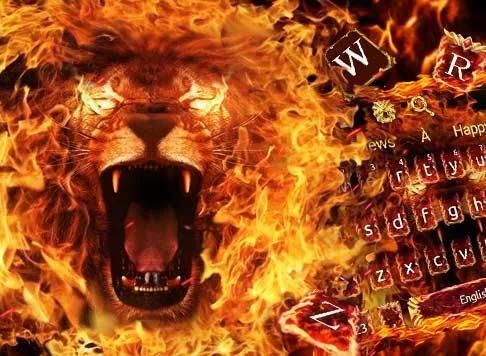 Red Fire Lion Roar Keyboard Theme screenshot 2