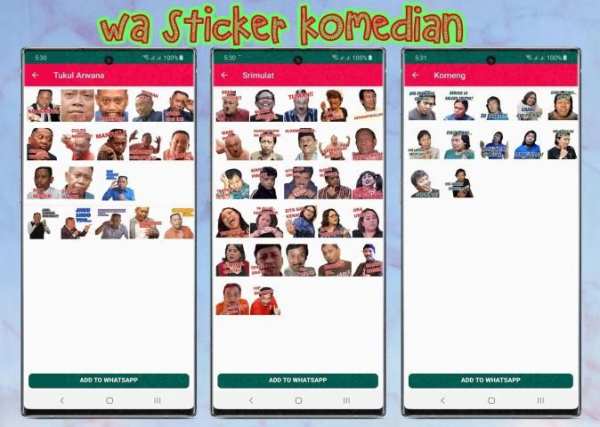 WAStickerApp Komedian Pelawak Cute WA Sticker screenshot 3