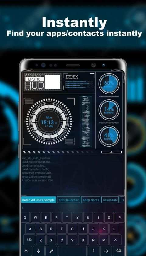 Hi-Tech Launcher -- Aris Theme स्क्रीनशॉट 1