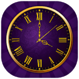ikon Purple And Golden Clock Live Wallpaper