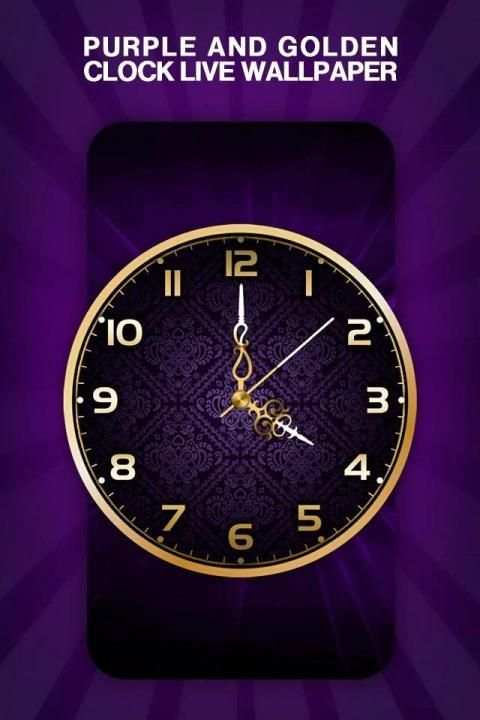 Purple And Golden Clock Live Wallpaper screenshot 5