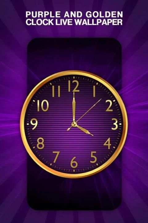Purple And Golden Clock Live Wallpaper screenshot 2