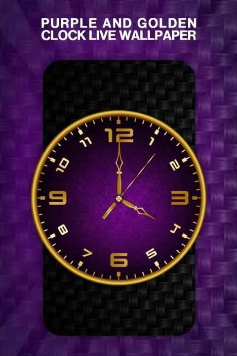 Purple And Golden Clock Live Wallpaper screenshot 4