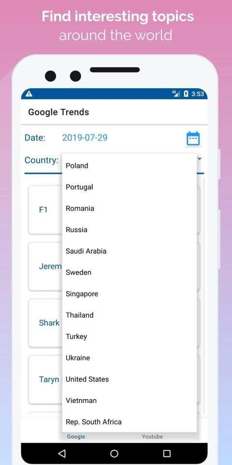 Trends Ranking - Google Trends, Youtube screenshot 2