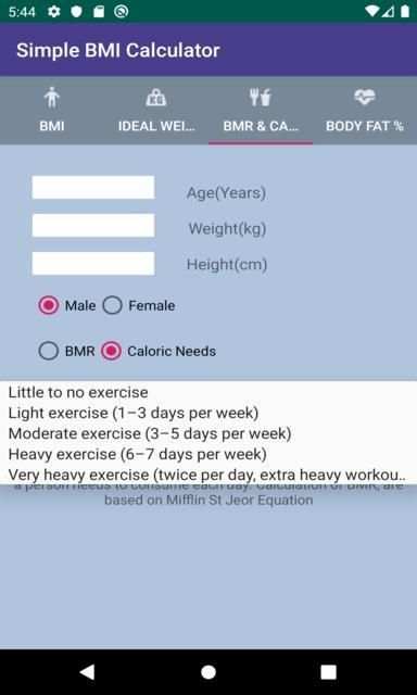 Simple BMI Calculator screenshot 2