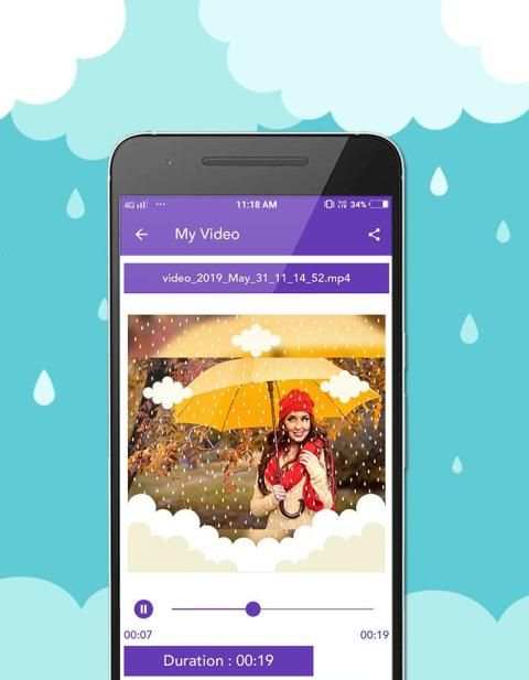 Rainy Video Maker With Music स्क्रीनशॉट 1