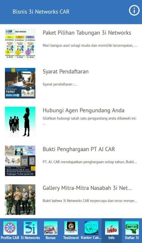 Bisnis 3i Networks CAR screenshot 2