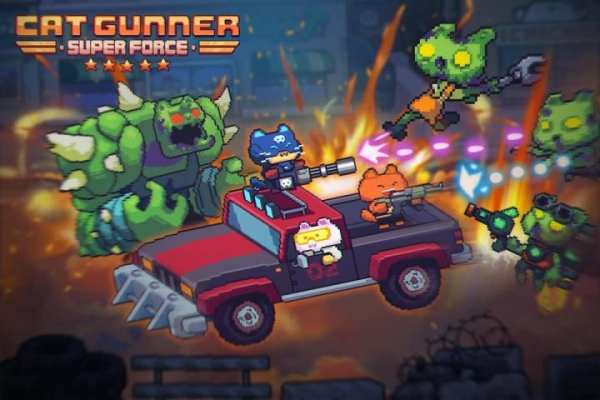 Cat Gunner: Super Force (Pixel Zombie Shooter) screenshot 1